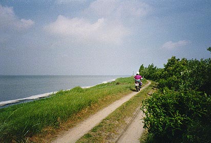 Auf solchen Sandwegen konnten wir die Insel 1993 ganz legal erkunden